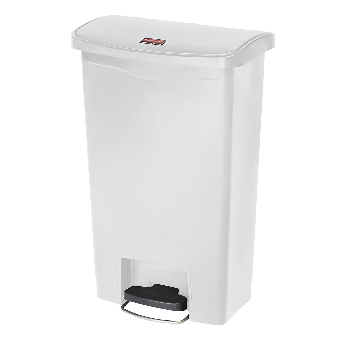 SLIM JIM® foot pedal bin, made of polyethylene, 50 l, white.