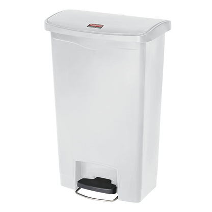 SLIM JIM® foot pedal bin, made of polyethylene, 50 l, white.