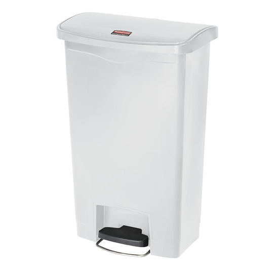 SLIM JIM® foot pedal bin, made of polyethylene, 50 l, white.