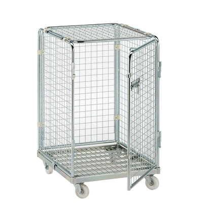 Security steel container with steel dolly, without intermediate shelf, with 1 door, height 1200 mm.