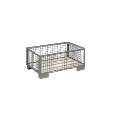 Mesh pallet, medium height, with 4 fixed walls, 1+ items.