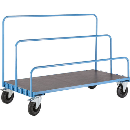 Panel trolley without bars, platform 1600 x 800 mm, max. load 500 kg, multiplex panel.