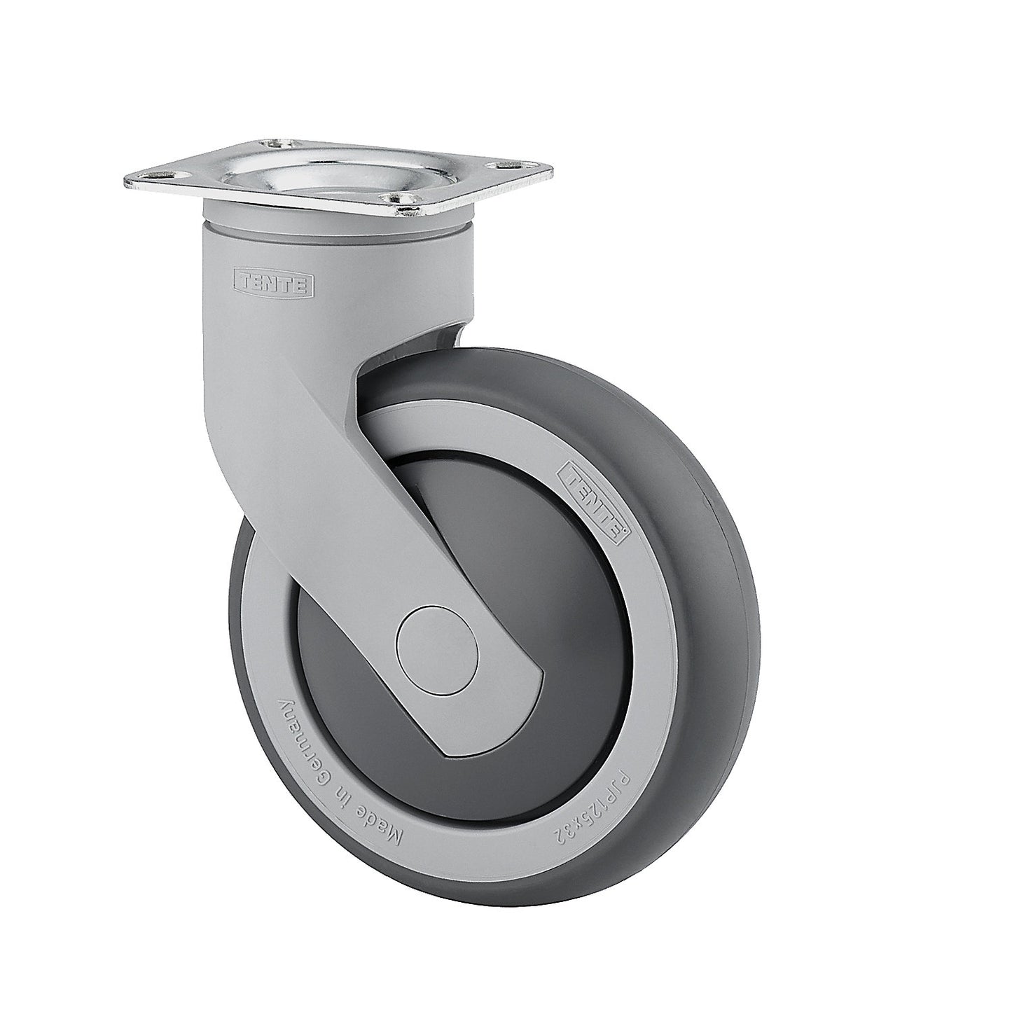 Plastic castor with mounting plate, wheel Ø x width 75 x 25 mm, swivel castor.