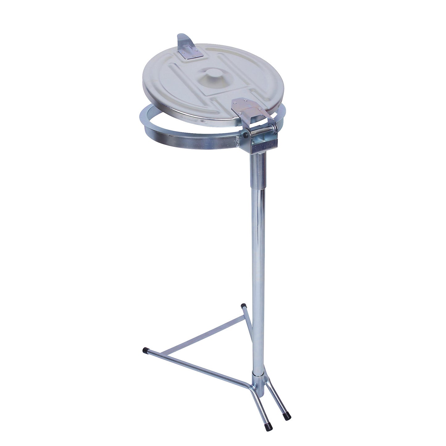 Waste sack stand, static frame, for capacity 120 l, zinc plated, steel lid.