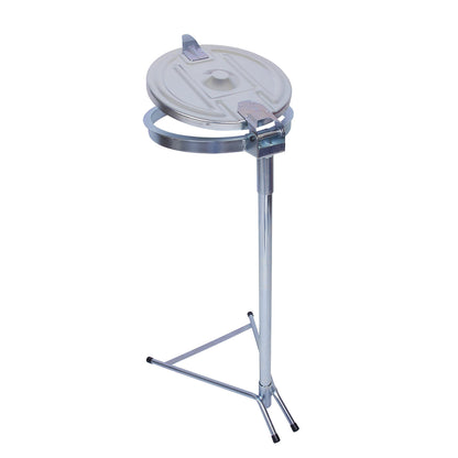Waste sack stand, static frame, for capacity 120 l, zinc plated, steel lid.