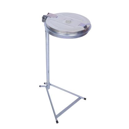 Waste sack stand, static frame, for capacity 120 l, zinc plated, steel lid.