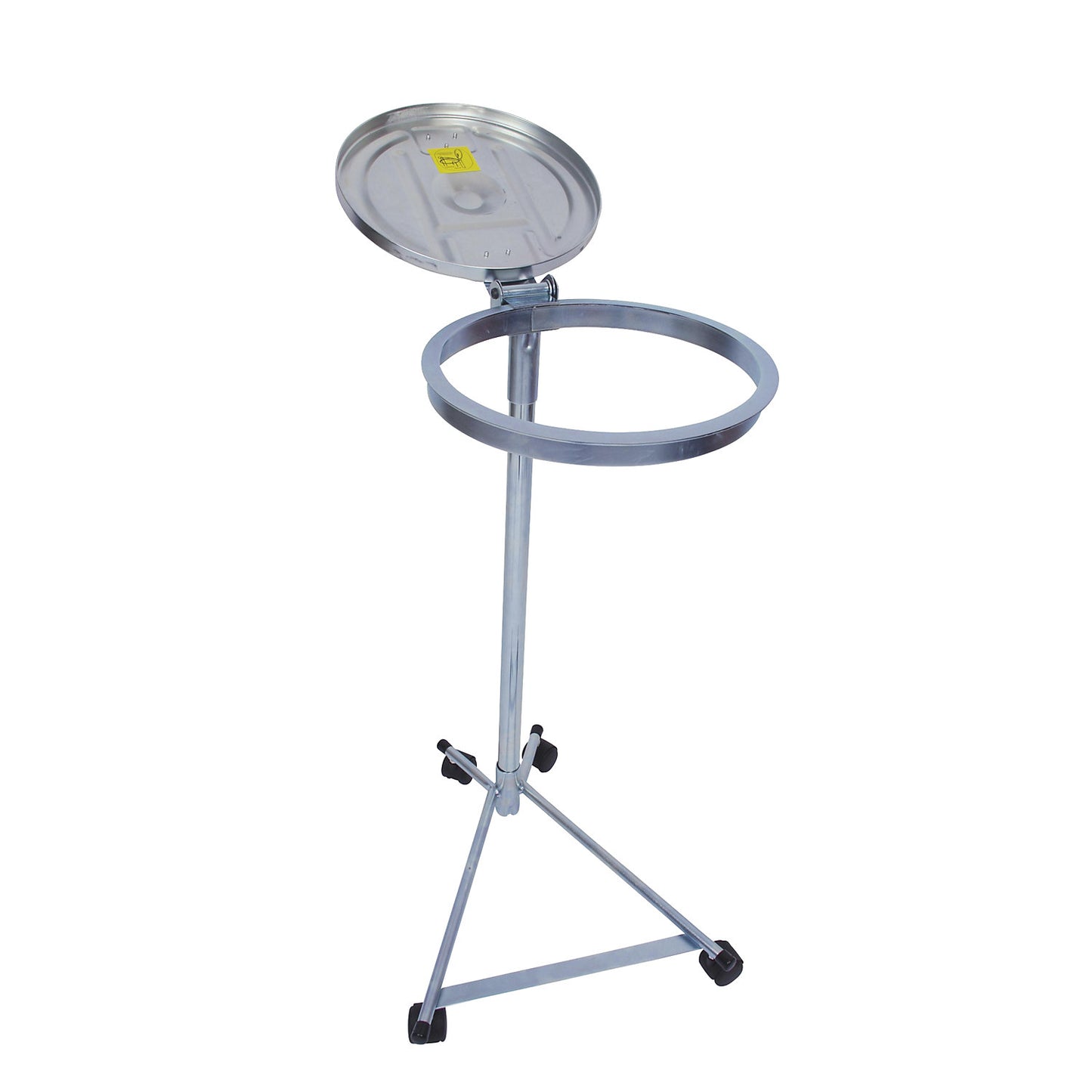 Waste sack stand, for capacity 120 l, 4-wheeled base, zinc plated, steel lid.