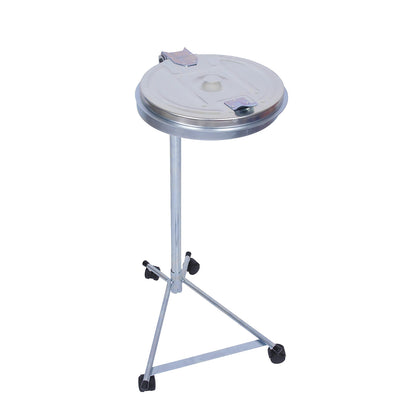 Waste sack stand, for capacity 120 l, 4-wheeled base, zinc plated, steel lid.