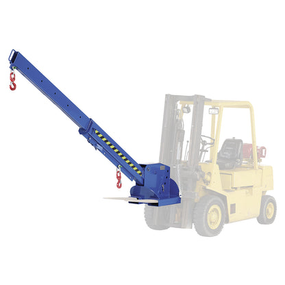 Telescopic loader, height adjustable in 5 stages, max. load 1000 - 5000 kg, telescopic, painted blue.