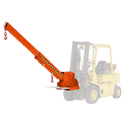 Telescopic loader, height adjustable in 5 stages, max. load 1000 - 5000 kg, telescopic, painted orange.
