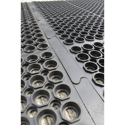 High Duty anti-fatigue matting, modular system, extends on both long sides.