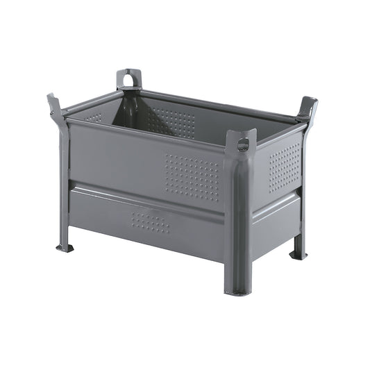 Solid panel box pallet, WxL 500 x 800 mm, max. load 1000 kg, grey, 1+ items.