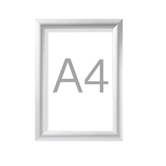 Designer folding frames, aluminium profile, silver anodised, pack of 2, A4, HxW 328 x 241 mm.