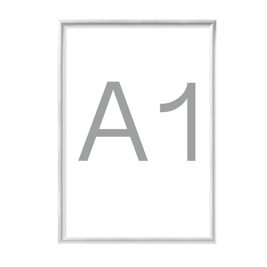 Designer folding frames, aluminium profile, silver anodised, pack of 2, A1, HxW 872 x 625 mm.