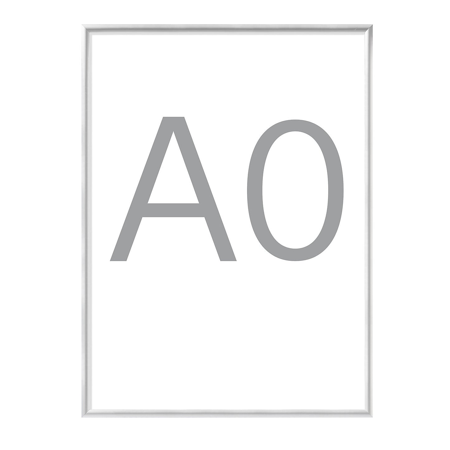 Designer folding frames, aluminium profile, silver anodised, pack of 2, A0, HxW 1220 x 872 mm.