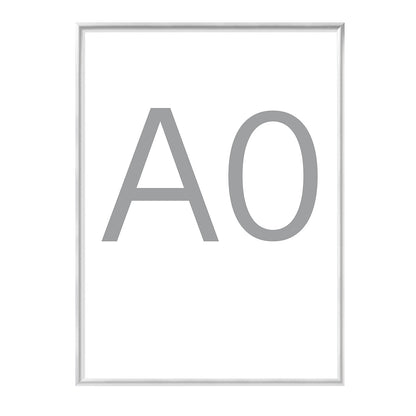 Designer folding frames, aluminium profile, silver anodised, pack of 2, A0, HxW 1220 x 872 mm.