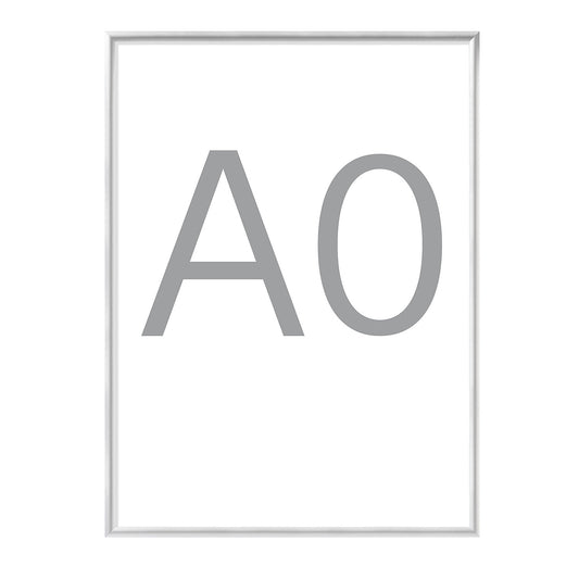 Designer folding frames, aluminium profile, silver anodised, pack of 2, A0, HxW 1220 x 872 mm.