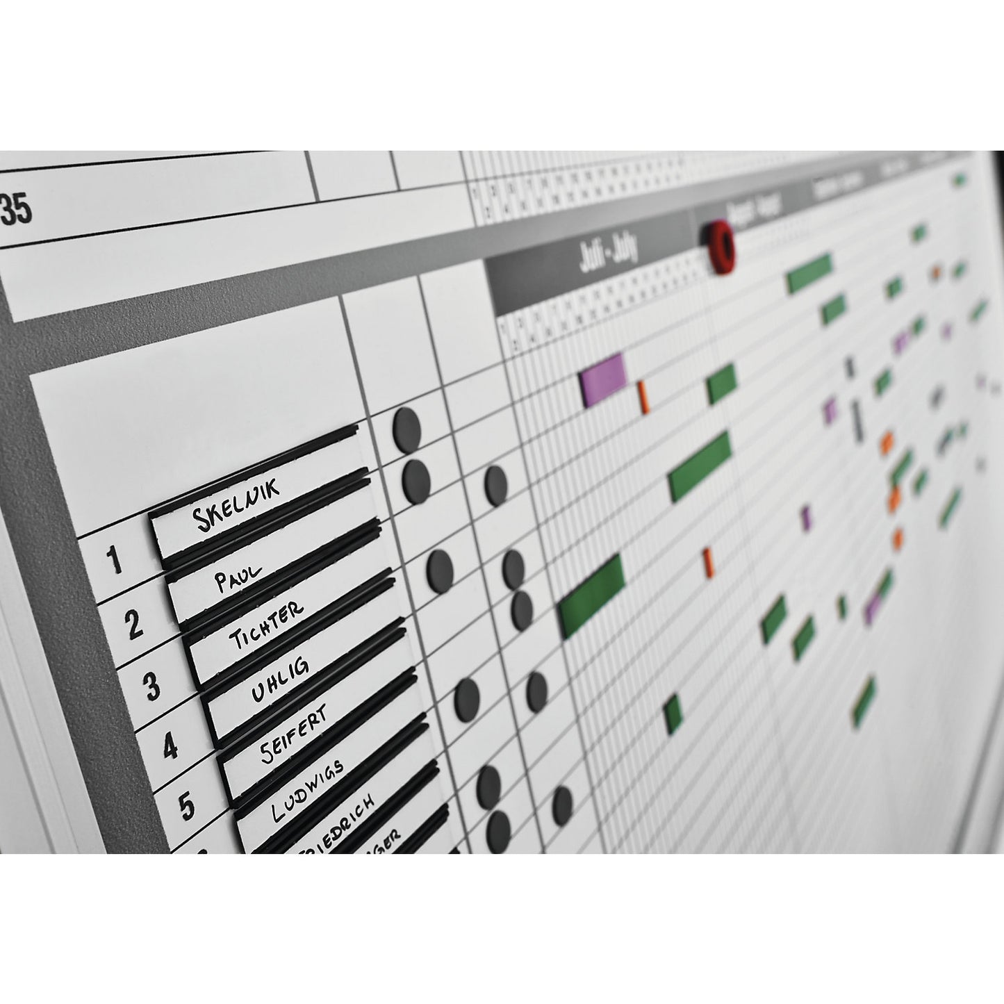 Staff and project planner set, for 35 employees or projects, WxH 1215 x 915 mm.