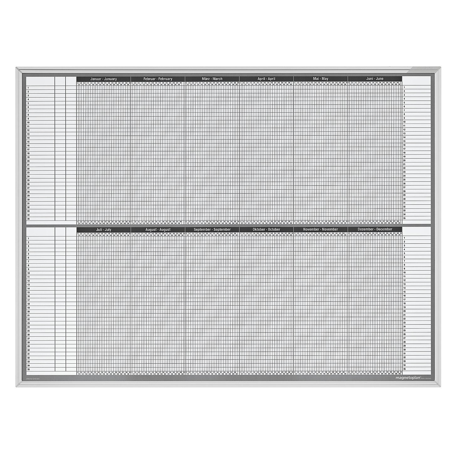 Staff and project planner set, for 35 employees or projects, WxH 1215 x 915 mm.