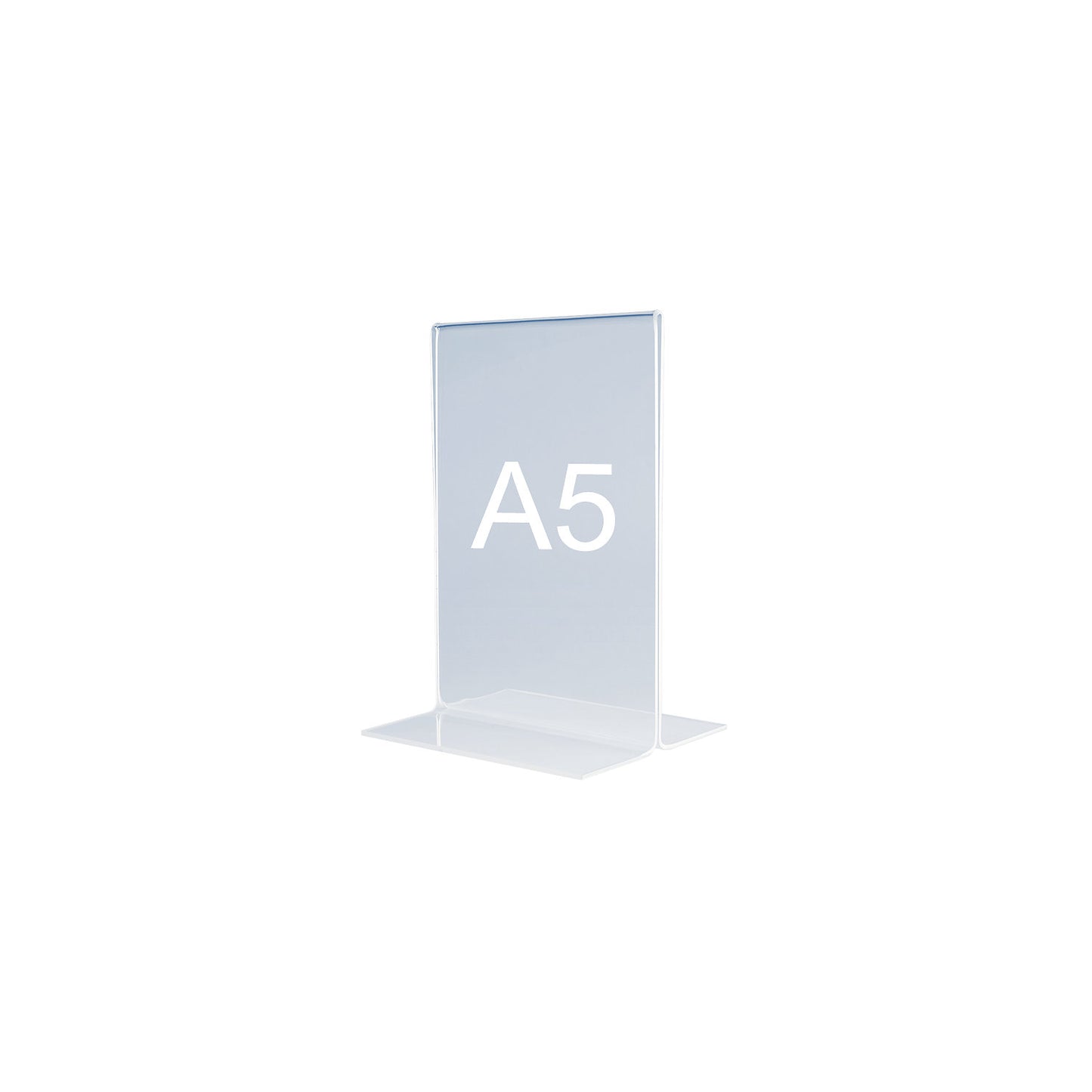 Tabletop display, straight, polystyrene, format A5 portrait, pack of 4.