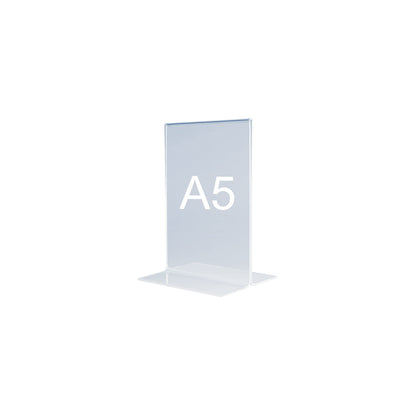 Tabletop display, straight, polystyrene, format A5 portrait, pack of 4.