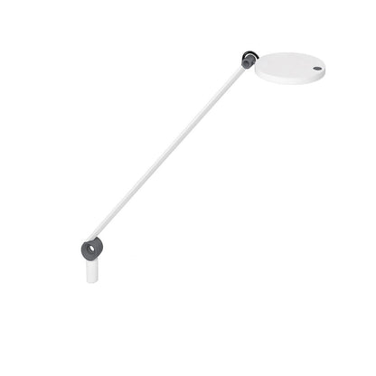 Office lamp, white, single arm, round lamp head, 102 LEDs.