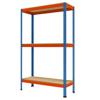 Wide span heavy duty shelving, height 1981 mm, overall depth 468 mm, width 1231 mm.