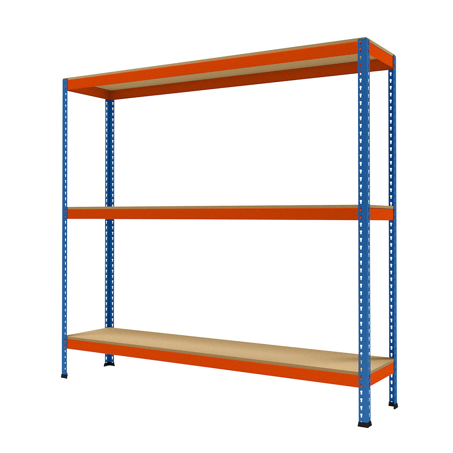 Wide span heavy duty shelving, height 1981 mm, overall depth 468 mm, width 2146 mm.