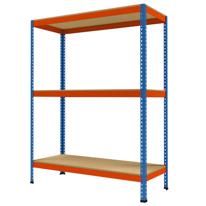 Wide span heavy duty shelving, height 1981 mm, overall depth 621 mm, width 1536 mm.