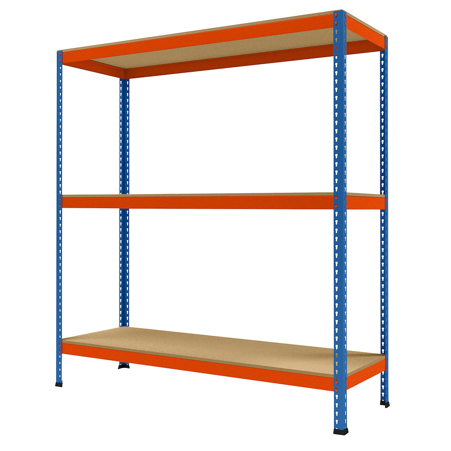 Wide span heavy duty shelving, height 1981 mm, overall depth 621 mm, width 1841 mm.