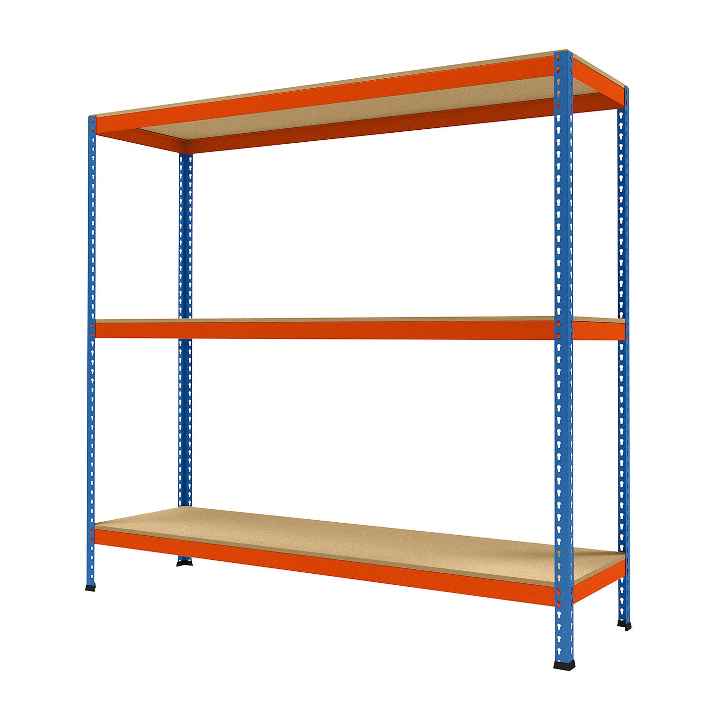 Wide span heavy duty shelving, height 1981 mm, overall depth 621 mm, width 2146 mm.