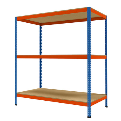 Wide span heavy duty shelving, height 1981 mm, overall depth 926 mm, width 1841 mm.