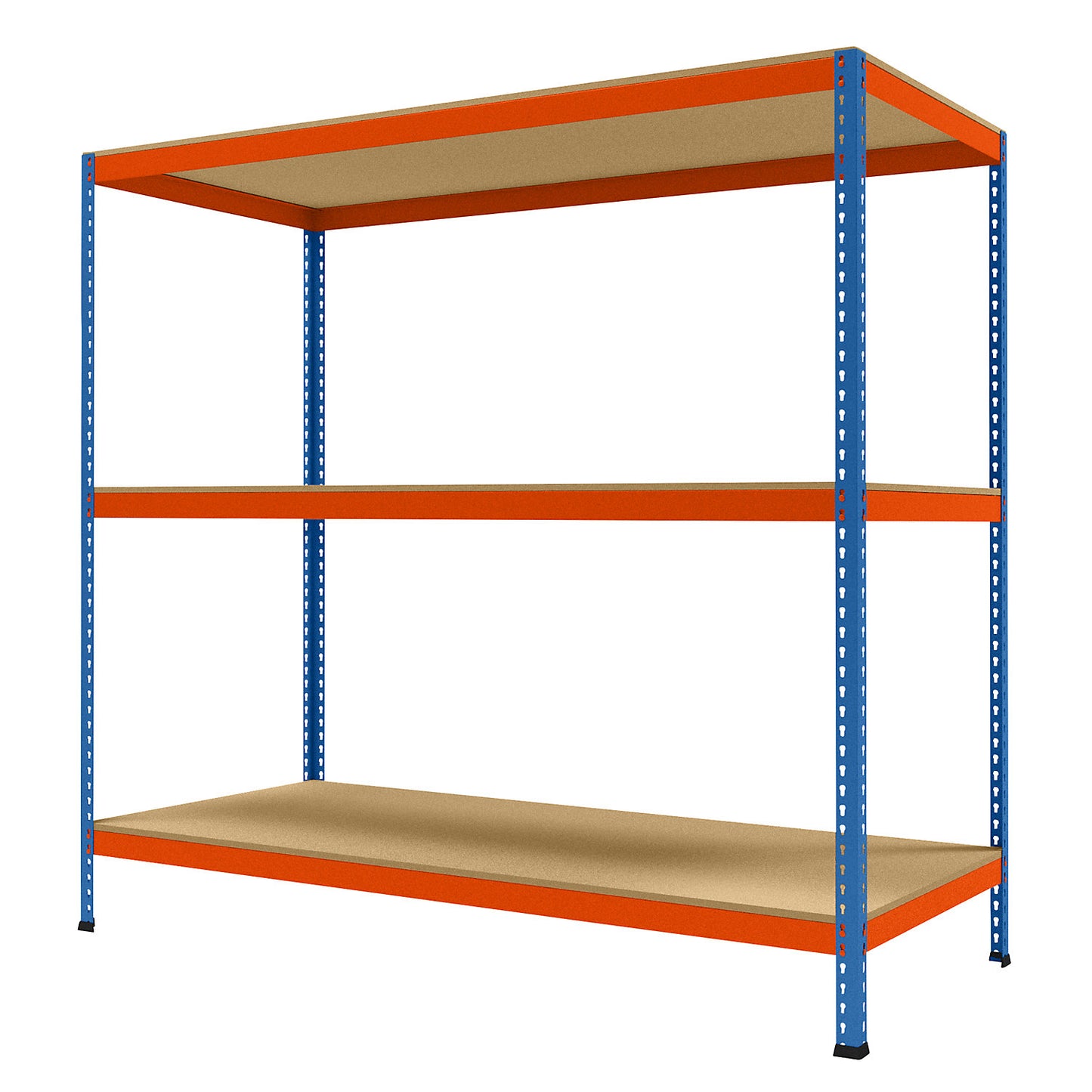 Wide span heavy duty shelving, height 1981 mm, overall depth 926 mm, width 2146 mm.