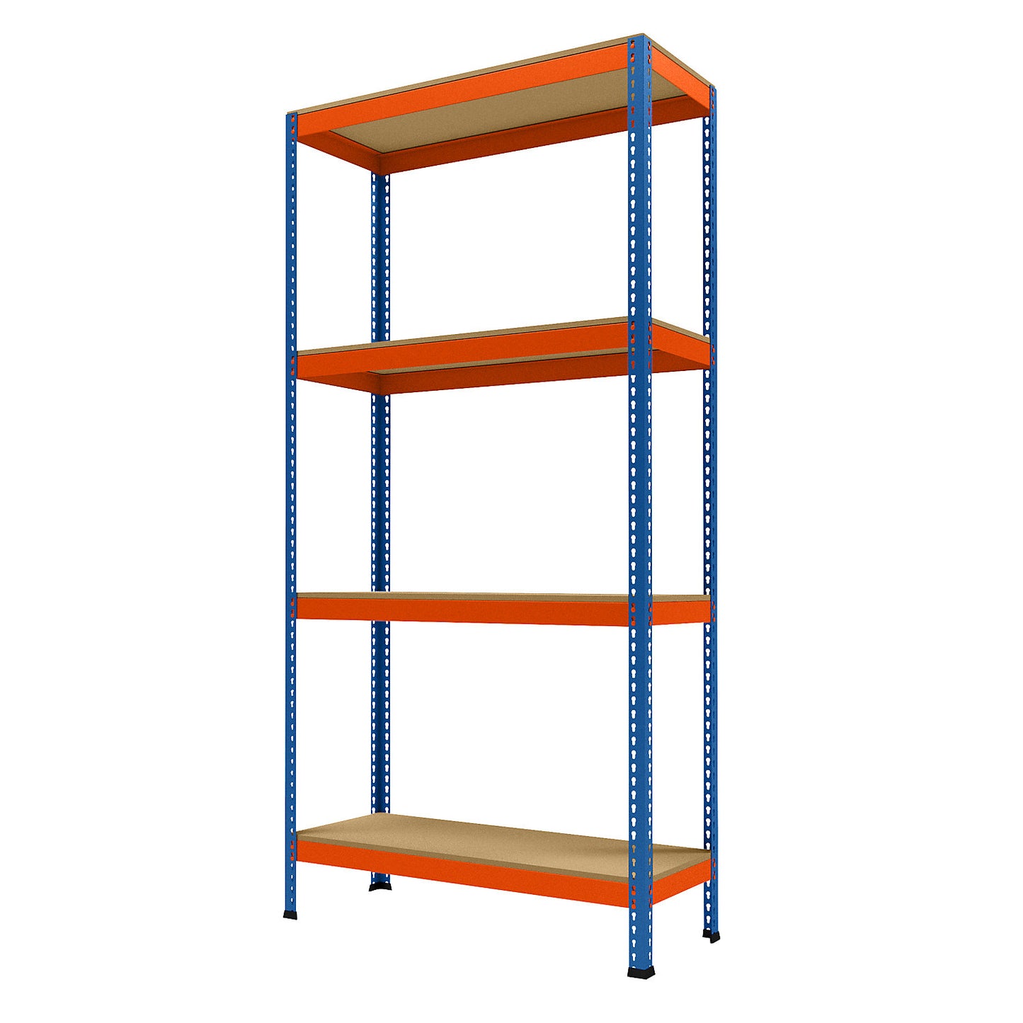 Wide span heavy duty shelving, height 2438 mm, overall depth 468 mm, width 1231 mm.