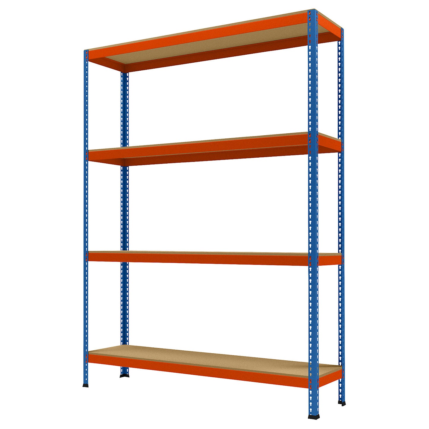 Wide span heavy duty shelving, height 2438 mm, overall depth 468 mm, width 1841 mm.