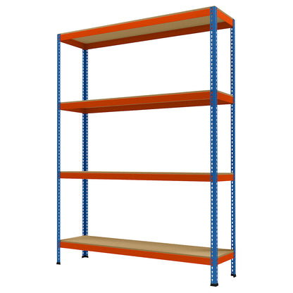 Wide span heavy duty shelving, height 2438 mm, overall depth 468 mm, width 1841 mm.