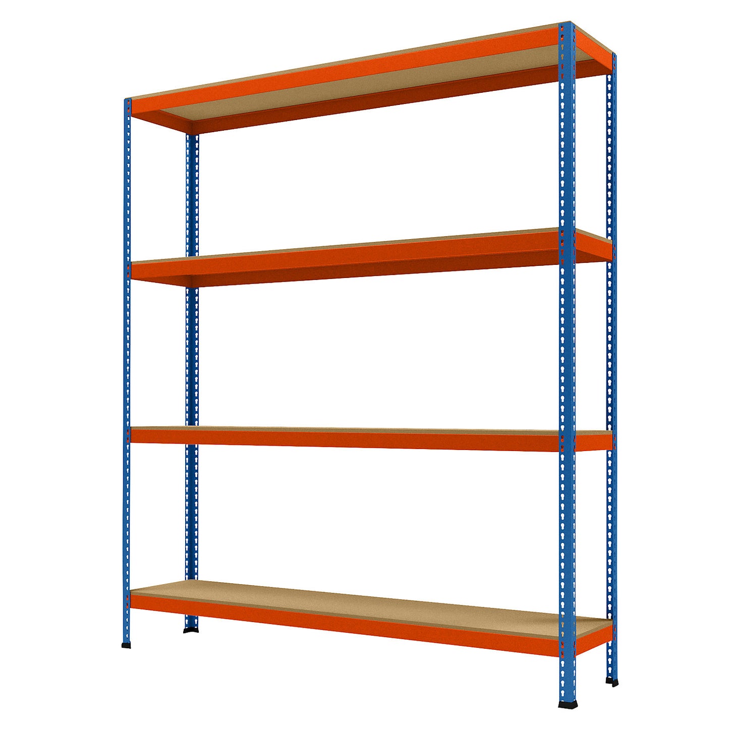 Wide span heavy duty shelving, height 2438 mm, overall depth 468 mm, width 2146 mm.