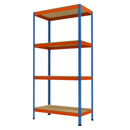 Wide span heavy duty shelving, height 2438 mm, overall depth 621 mm, width 1231 mm.