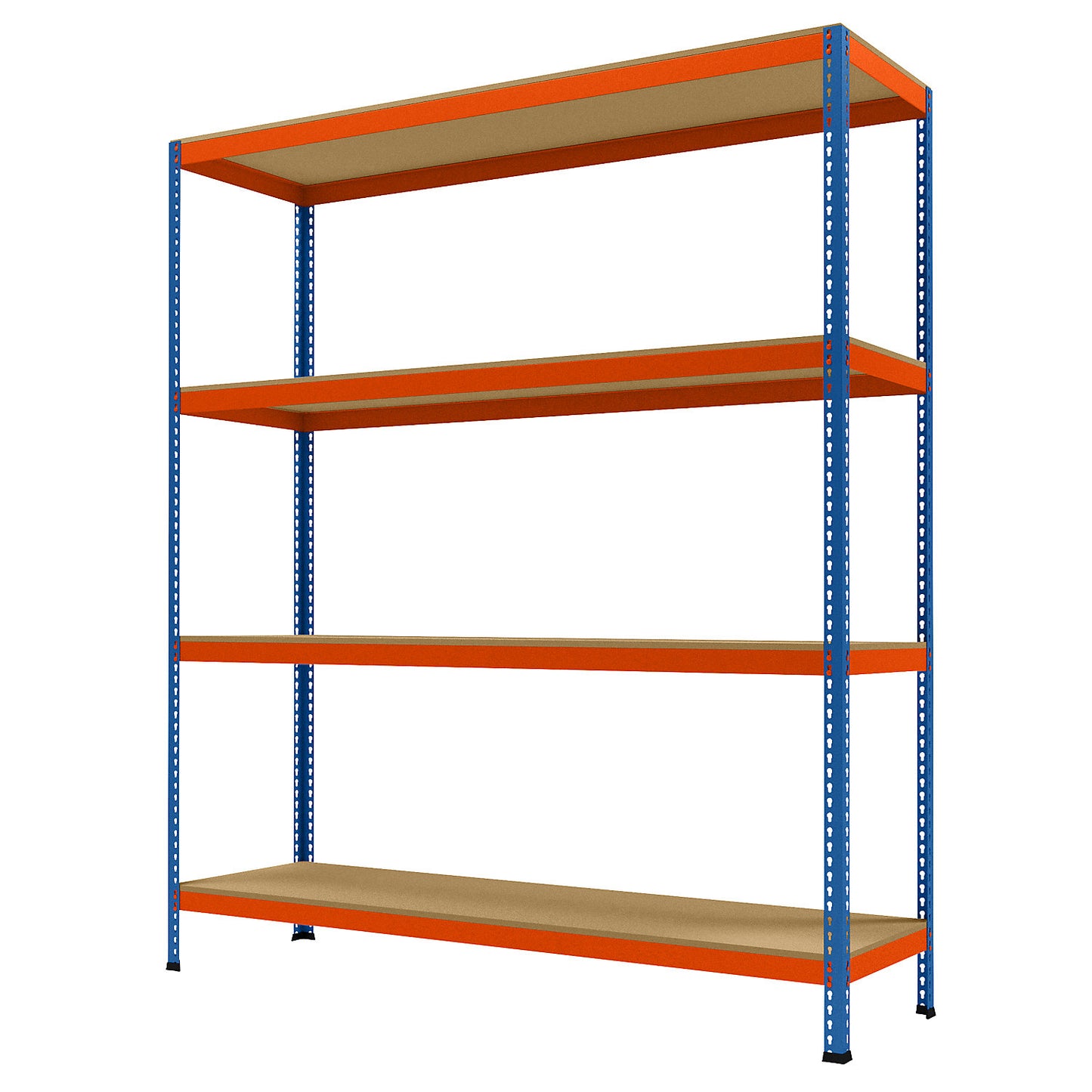 Wide span heavy duty shelving, height 2438 mm, overall depth 621 mm, width 2146 mm.