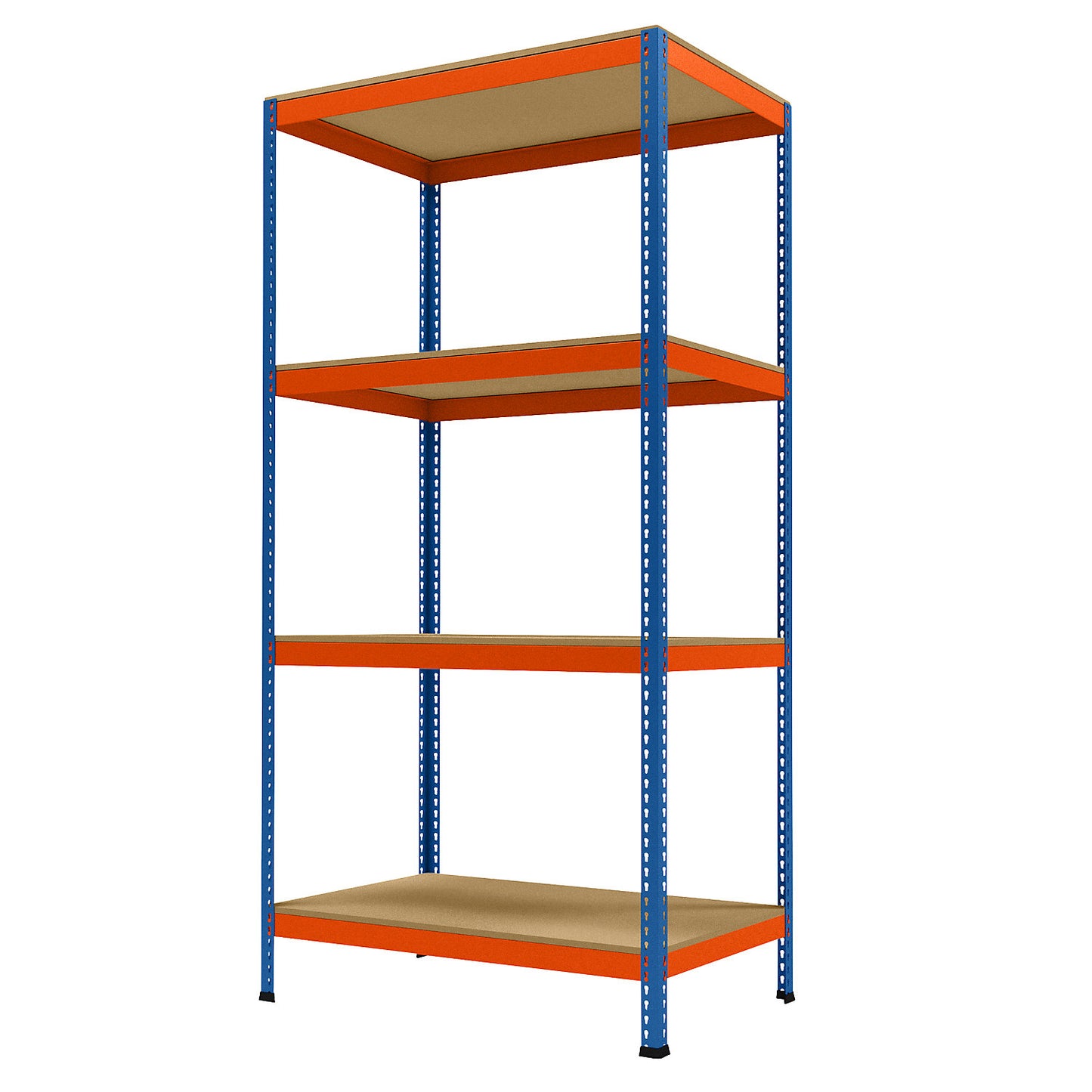 Wide span heavy duty shelving, height 2438 mm, overall depth 773 mm, width 1231 mm.