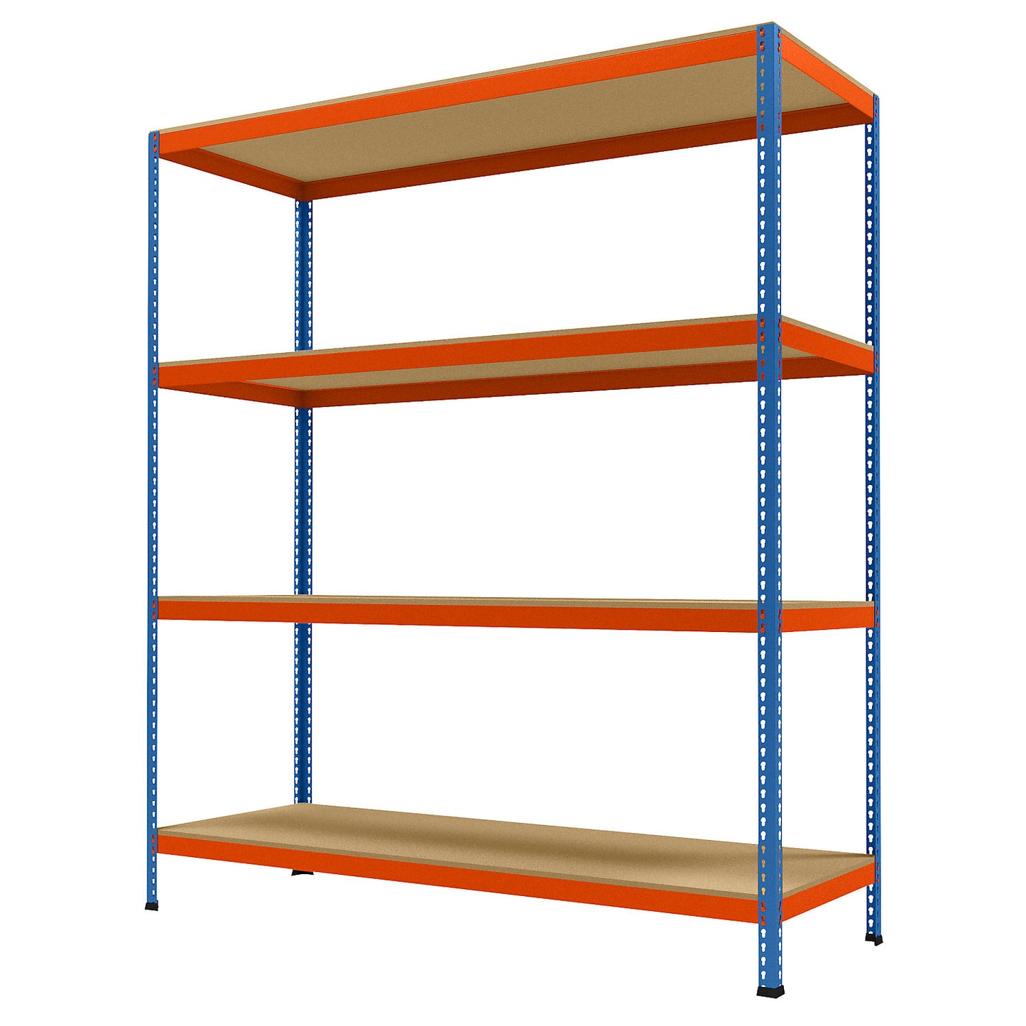 Wide span heavy duty shelving, height 2438 mm, overall depth 773 mm, width 2146 mm.