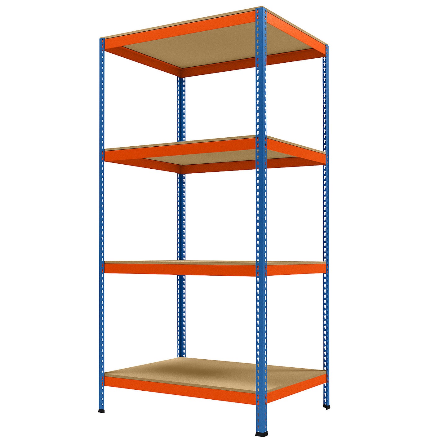 Wide span heavy duty shelving, height 2438 mm, overall depth 926 mm, width 1231 mm.