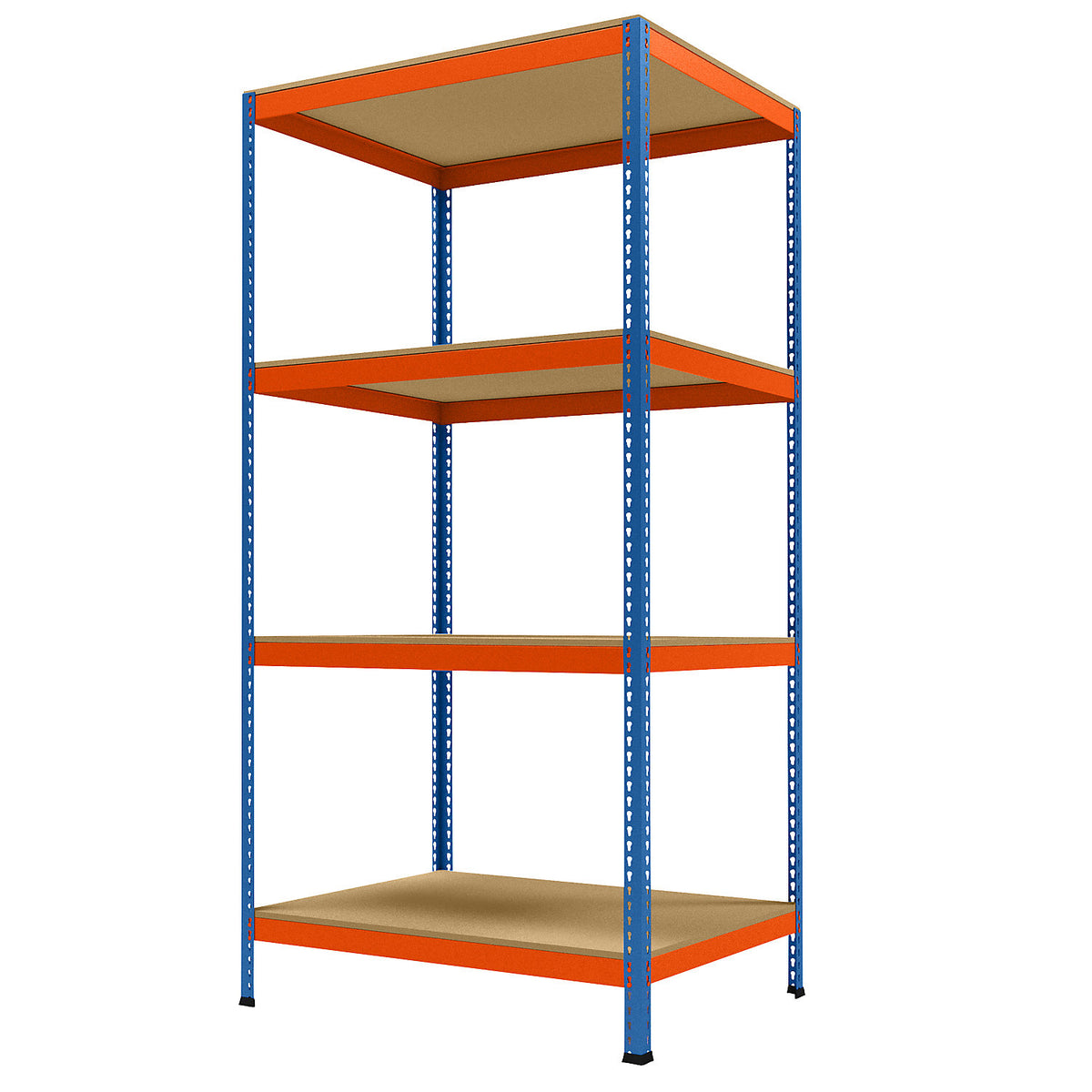 Wide span heavy duty shelving, height 2438 mm, overall depth 926 mm, width 1231 mm.