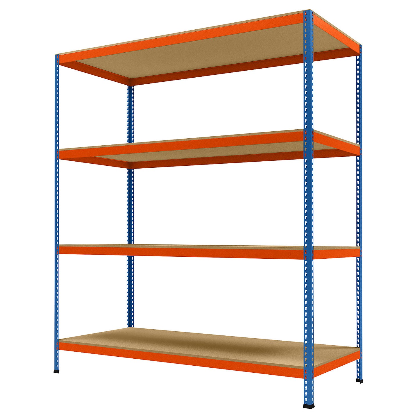 Wide span heavy duty shelving, height 2438 mm, overall depth 926 mm, width 2146 mm.