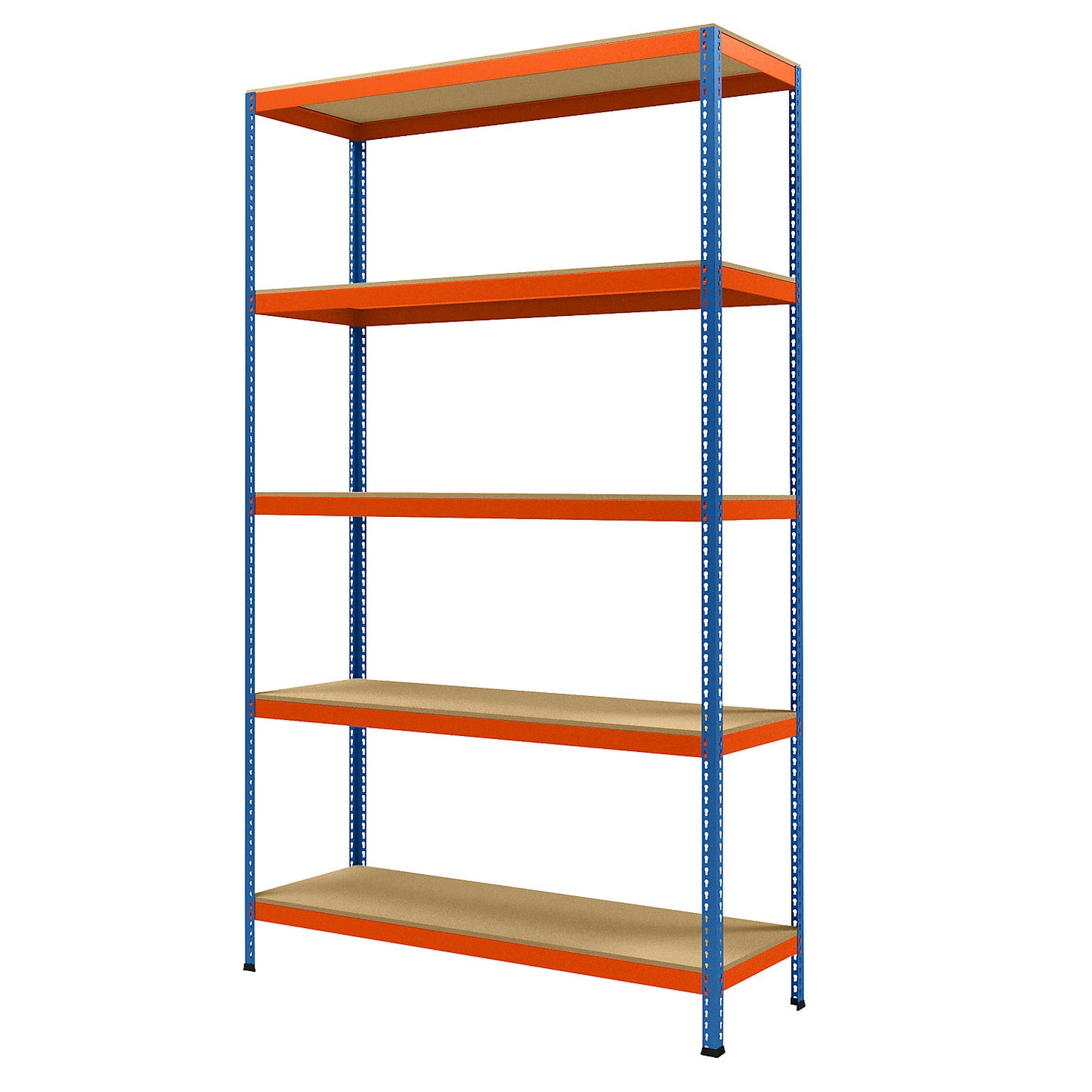 Wide span heavy duty shelving, height 3048 mm, overall depth 621 mm, width 1841 mm.