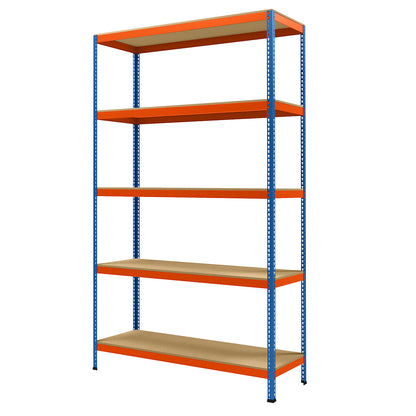 Wide span heavy duty shelving, height 3048 mm, overall depth 621 mm, width 1841 mm.