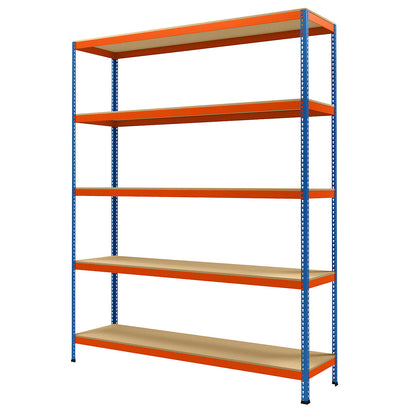 Wide span heavy duty shelving, height 3048 mm, overall depth 621 mm, width 2450 mm.