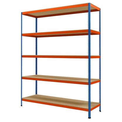 Wide span heavy duty shelving, height 3048 mm, overall depth 773 mm, width 2450 mm.