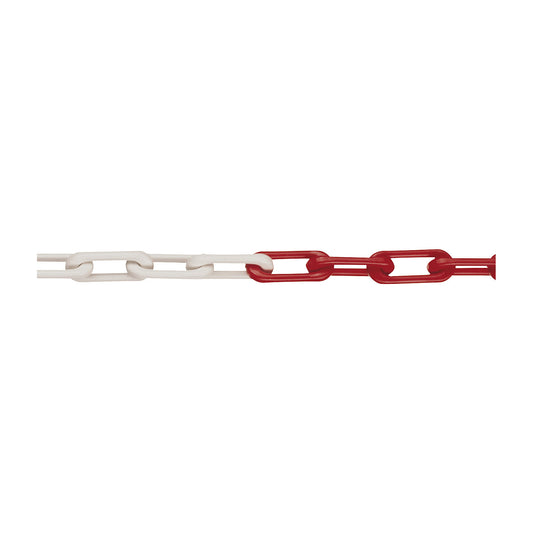 Nylon chain, MNK quality standard 6, band length 50 m, red/white.