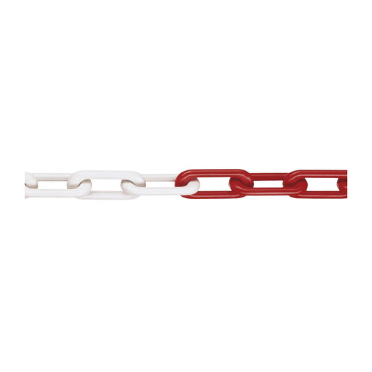 Nylon chain, MNK quality standard 8, band length 25 m, red/white.